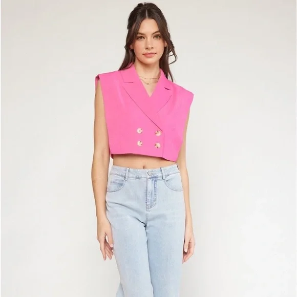 🎀Entro double breasted cropped vest 🎀 - Picture 2 of 8